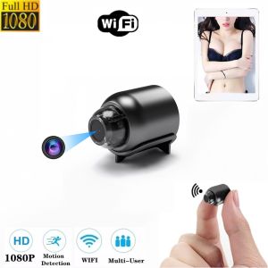 Kamera Mini Kamera Keselamatan Rumah 1080P HD Kamera WiFi Tanpa Wayar Telefon Bimbit Pemantauan Jauh Perakam Video Rangkaian Kecil Kamera Pintar Mikro Sudut Lebar 150 ° (memori 32GB)