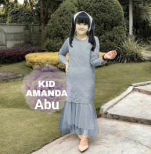 Baju Muslim Anak Perempuan Terbaru Maxi Amanda Kids Matt Brokat Glitter Mix Tille Tutu Ukuran Tanggung Model kekinian Good Quality Premium