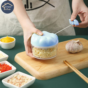 Cheer Life Manual Hand Pull Speedy Chopper for Garlic Mini Vegetable Fruit Cutter Processor Chopper Garlic Cutter Multi-function Food Chopper Meat Blender Crusher Kitchen Accessories 170ML