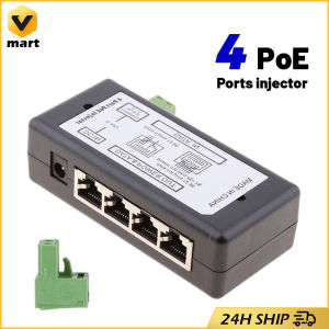 4 POE Ports Injector Switch 12-48V Passive Power Supply Module Over Ethernet Waterproof 4 Port POE Extender 100Mbps Standard For POE Camera Wierless AP Extend POE Switch