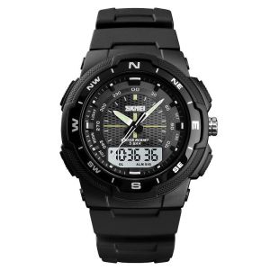 Best Sellers[Malaysia Stock]SKMEI Jam Tangan Lelaki Original Top luxury Mens Dual Display LED Digital PU Luxury Strap Date Clock Watch