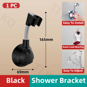 Chrome 360 Degree Rotation Adjustable No Drill Shower Holder Strong Adhesive Wall Mount Bracket For Bathroom