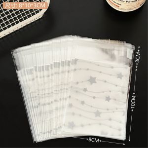 50pcs Ins Cute Rabbit Printed Self-adhesive Bag Candy Packaging Bag Gift Jewelry Packaging Bag