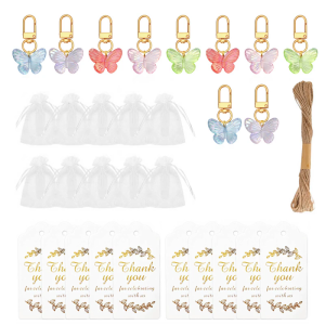 10 Pcs Creative Car Keychain Butterfly Keychain Hanging Ornament Cartoon Animal Keyring Keychain Pendant Bag Charm
