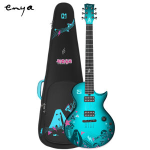 Enya Electric Guitar Hatsune Miku Nova Go Sonic Smart Electric Guitar Carbon Fiber Guitarra with 10W Wireless Speaker All-in-One Portable Rig for Street Performers & Home Studios