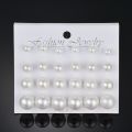12 Pairs White Simulated Pearl Earrings Set for Women Jewelry on Ear Ball Stud Earrings Kit. 