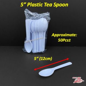 Disposable Coffee Tea Plastic Stirrer / Mini Spoon / Sudu Plastik Mini Coffee Spoon - 13cm X 100pcs±