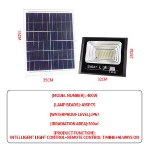 25W/100W/200W Outdoor LED Solar Street Security Flood Light IP67 Waterproof Auto On/Off Dusk to Dawn Timer with Remote