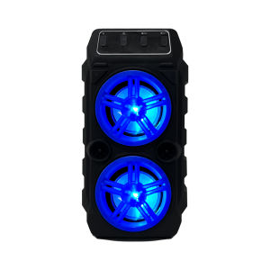 Speaker Karaoke Portabel Bluetooth 2x3.5inc dengan Microphone Built-in dan Lampu LED RGB