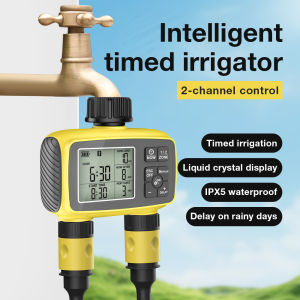 N366 Powerful Dual-Zone Water Timer Program Irrigation System for Lawn Garden Rain DELAY Child Lock Power Failure Memory