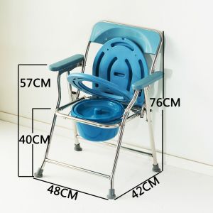 Toilet Commode Chair For Elderly Shower Commode Chair Backrest Stainless Steel Shower Commode Chair