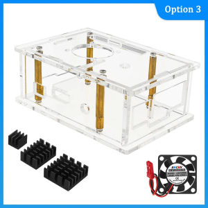 New Orange Pi 3B Acrylic Case Transparent Enclosure Active Passive Cooling Shell Optional Cooling Fan Heatsink for Orange Pi 3B