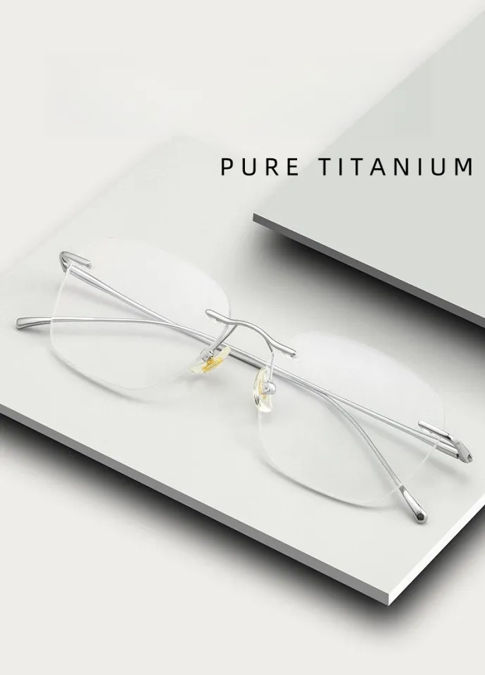 FIRADA Fashion Luxury Eyeglasses Retro Pure Titanium Rimless