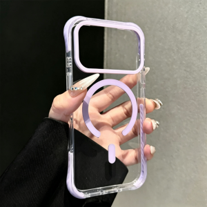 Luxury Shockproof Hybrid Color Bumper Case for iPhone 17 16 14 15 13 Pro Max For Magsafe Magnetic Cooling Clear Acrylic Cover