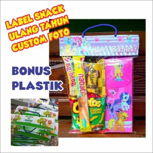 (isi 30 pcs) Tas Label Ultah Jajan Snack Plastik Ulang Tahun