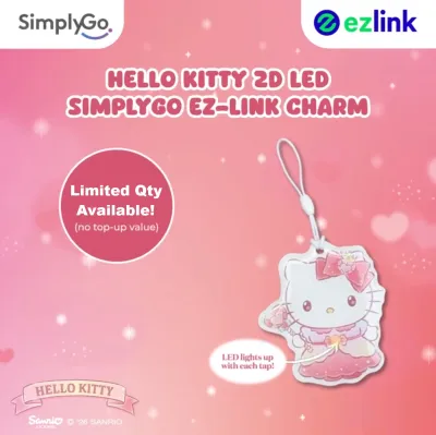 Limited Edition - Sanrio Characters Kuromi Hello Kitty My Melody Twin Stars SimplyGo EZ-Link Charm EZLink Card (Lazada Exclusive) Ez Link Card with $0 Stored Value (While Stock Lasts!)!