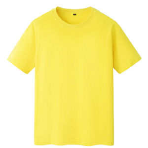 Mens solid color T-shirt round neck top sports street large size clothes