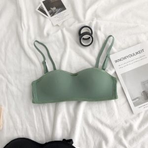 Korean INS Strapless Gathered With Strapless Non Slip Underwear Invisible Bra For Women Sale Without Steel Ring