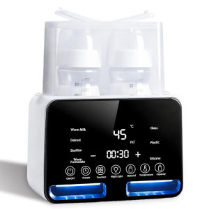 Double Baby Bottle Warmer 9-in-1 Fast Baby Milk Warmer with Timer for Breastmilk or Formula Fits All Bottles