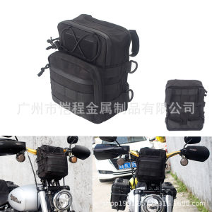 Motorcycle Off-Road Bike Accessories Universal Velcro Strap Nylon Waterproof Wear-Resistant Multi-Purpose Black Travel Bag Handlebar Bag #