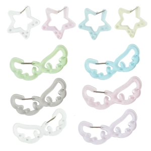 Acrylic Wing/Star Shape Carabiner Hook Clips Holder Keychain Portable Outdoor Keyring Hook Backpack Pendant Gifts