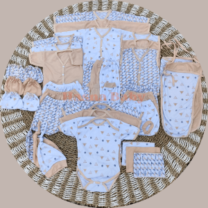 36 Pcs Paket Lahiran Lengkap Baju Bayi Celana Bayi Baru Lahir seri Coklat susu muda Sartaki Jumper Popok Tali Baby Gift Set -Juragan Lebak