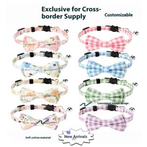 BEIERWA ปลอกคอแมวโบว์ผูกลายดอกไม้น่ารักพร้อมกระดิ่ง-และสะดวกสบายทันสมัยอุปกรณ์สำหรับสัตว์เลี้ยงสำหรับแมว