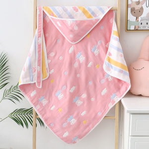 VREN ผ้าห่มห่อตัวเด็กผ้าฝ้าย100% ผ้าห่มห่อทารกแบบใหม่ปรับได้ผ้าห่อตัวเด็กทารกผ้าห่มพิมพ์ลายสำหรับเตียงนอนเด็กขนาด90*90ซม.