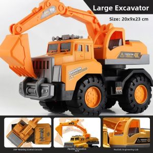YUDESHUI Nhựa Đồ chơi xe vận tải kỹ thuật Chống va đập 4 Kiểu Dáng Mô hình xe tải cần cẩu Chất lượng cao Bộ sưu tập quà tặng cho trẻ em Máy  máy xúc máy ủi dành cho bé trai