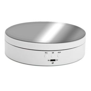 YITAQI 45°/90°/180°/360° Rotating Rotating Turntable Three Speeds Round Shape Mirror Display Stand Stable White/Black Motorized Display Stand Product Photography