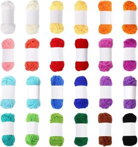 12 Christmas Skeins Acrylic YarnCraft Yarn 100% Acrylic Yarn for Crocheting Starter Crochet Bulk Yarn for Child Knitting Crochet & Crafts (12 x 15g)