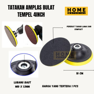 Tatakan amplas bulat tempel velcro 4 inch gerinda tangan