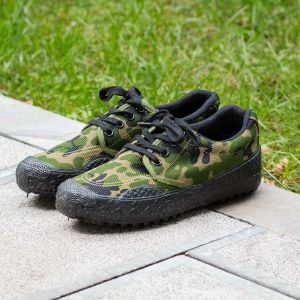 Outdoor 8538 Camouflage Work Shoes Canvas Military Training Site Farm Yellow Ball Rubber Sole Shoes For Men And Women