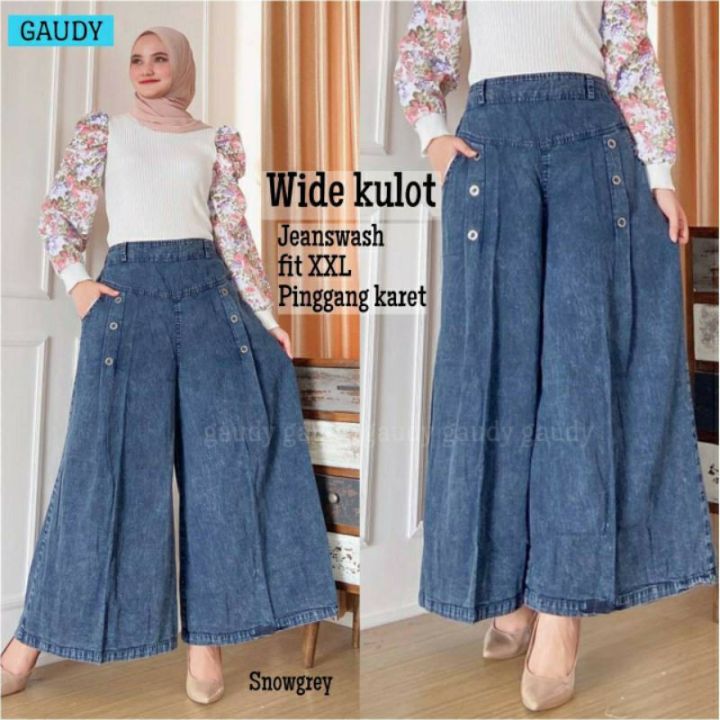 Alazka kulot jeans jumbo celana kulot jumbo kulot jeans