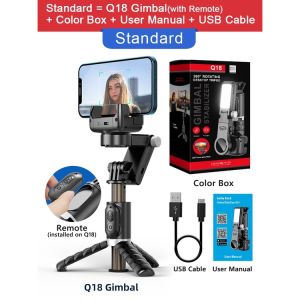 Q18 Gimbal Stabilizer Desktop Follow-up Mode Smartphone Selfie Stick with Fill Light for Xiaomi Cellphones Desktop Mode Gimbal Stabilizer Fill Light Selfie Stick Tripod