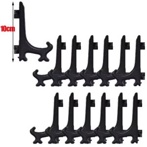 Anglebabylife ขาตั้งพลาสติกอะคริลิคใสขนาด2/3/4นิ้ว20ชิ้นที่วางจานฐานเรียบชั้นวางจานชามกรอบรูปถ่ายขาตั้งพับได้ที่เก็บการตกแต่งบ้าน