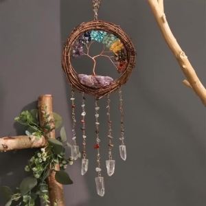 xpkQ Tree of Life Wind Chimes Dream Catcher Handmade Aesthetic Bedroom Sun Catcher To Hang Nordic Interior Modern Room Decoration R7Q2P