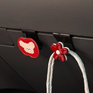 MUSCLEX Universal Car Storage Hook Hidden Large Load-Bearing Glove Box Hanger Durable Cartoon Pattern Car Organizer Clips Car Interior Accessories
