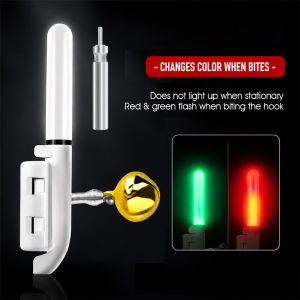 Free Battery Fishing Bite Alarm LED Rod Lampu Loceng Joran + LED Rod Tip Lightstick Pancing Malam Float Fishing Gear鱼竿哨灯