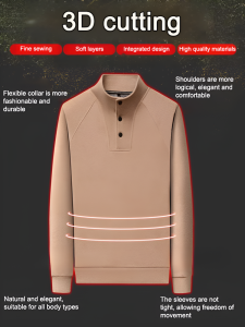 Pullover Double-sided Sweatshirt Long Sleeves with Collar Fashion High Quality Cashmere Fabric