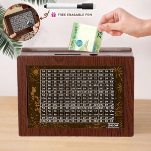 More styles/Wooden Piggy Bank Money Saving Coin Bank Saving Challenge Goal Tracker Christmas Gif