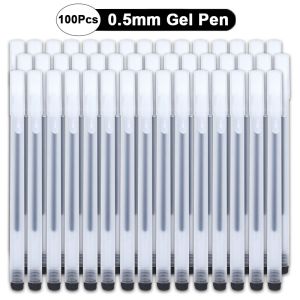 Ballpen Whosale 10/20/50/100Pcs Ballpen Set Gel Pen MUJI Pen Black Ball Pen With Refills 0.5mm Sign Pen