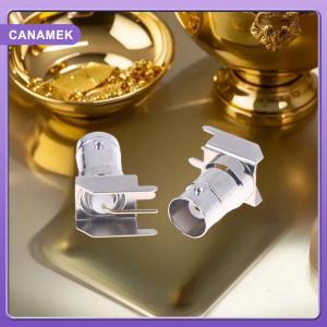 【CANAMEK】 5 10 20pcs 50 Q9 BNC nữ góc phải 90 độ cắm Solder cup PCB Nickel mạ đồng thau RF Coaxial Adapter