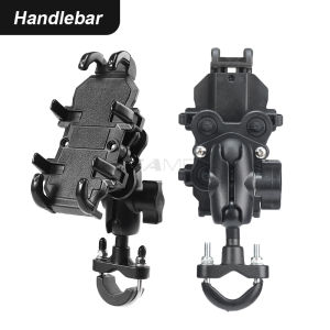 SEAMETAL Motorcycle Shock Absorber Mobile Phone Holder Adjustable Bicycle Holder Handlebar Rear View Mirror Phone Bracket