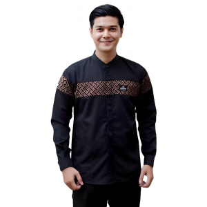 Baju Koko Pria Dewasa Lengan Panjang Cotton Adem Nyaman Dipakai Kombinasi Batik