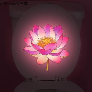WP💓💛💖 Luminous Flower Toilet Stickers Glow In The Dark Self Adhesive Removable Decal Waterproof For Kids Bathroom Night Use