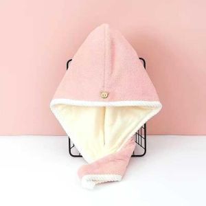 Coral Velvet Bow Dry Hair Cap/Quick Dry Shower Cap/Hair Drying Towel