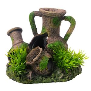 Delicate Aquariums Landscape Artificial Broken Crock Terrarium Landscape Shrimp Tree Statue Aquariums Habitat Decors