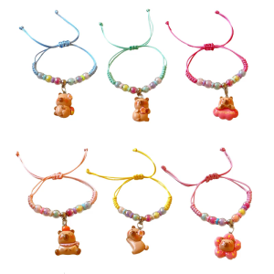 Distinctive Resin Capybara Bracelet Handwoven String Bracelet Fashion Wrist for Own Style and Gift Giving