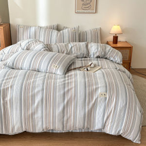 Dansunreve Stripe Quilt Cover 100% Cotton Duvet Cover Hotel Quality Minimalist Style Comforter Cover Single/Queen/King/Super King